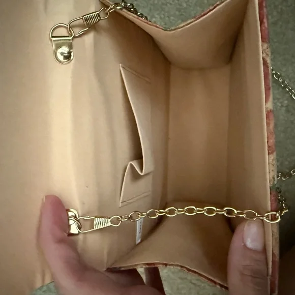 Strawberry Print Handbag with Gold Handle - Picture 8 of 9